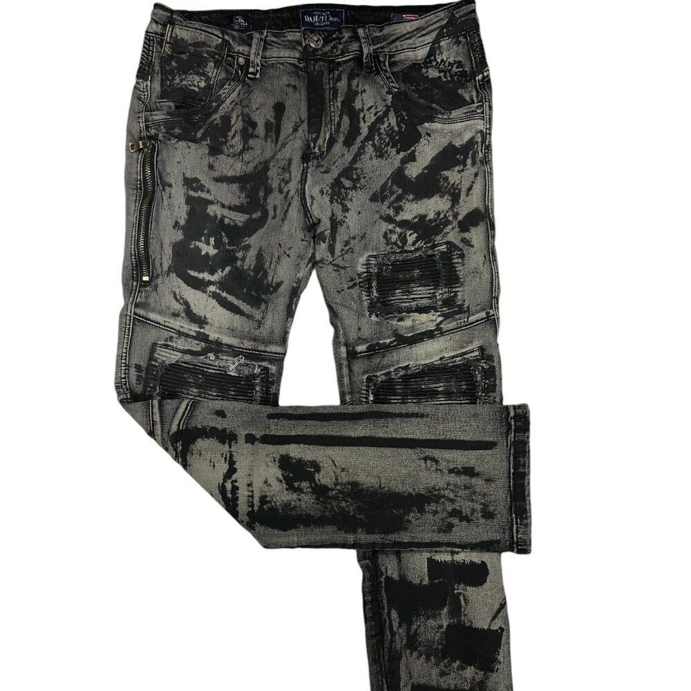 Damati Painted Moto Style Jeans (36)